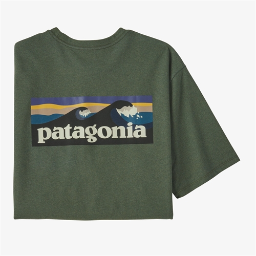 Patagonia Mens Boardshort Logo Pocket Responsibili Tee - Hemlock Green
